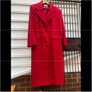 🌹Gorgeous💋 Scarlet Red 100% wool vintage coat